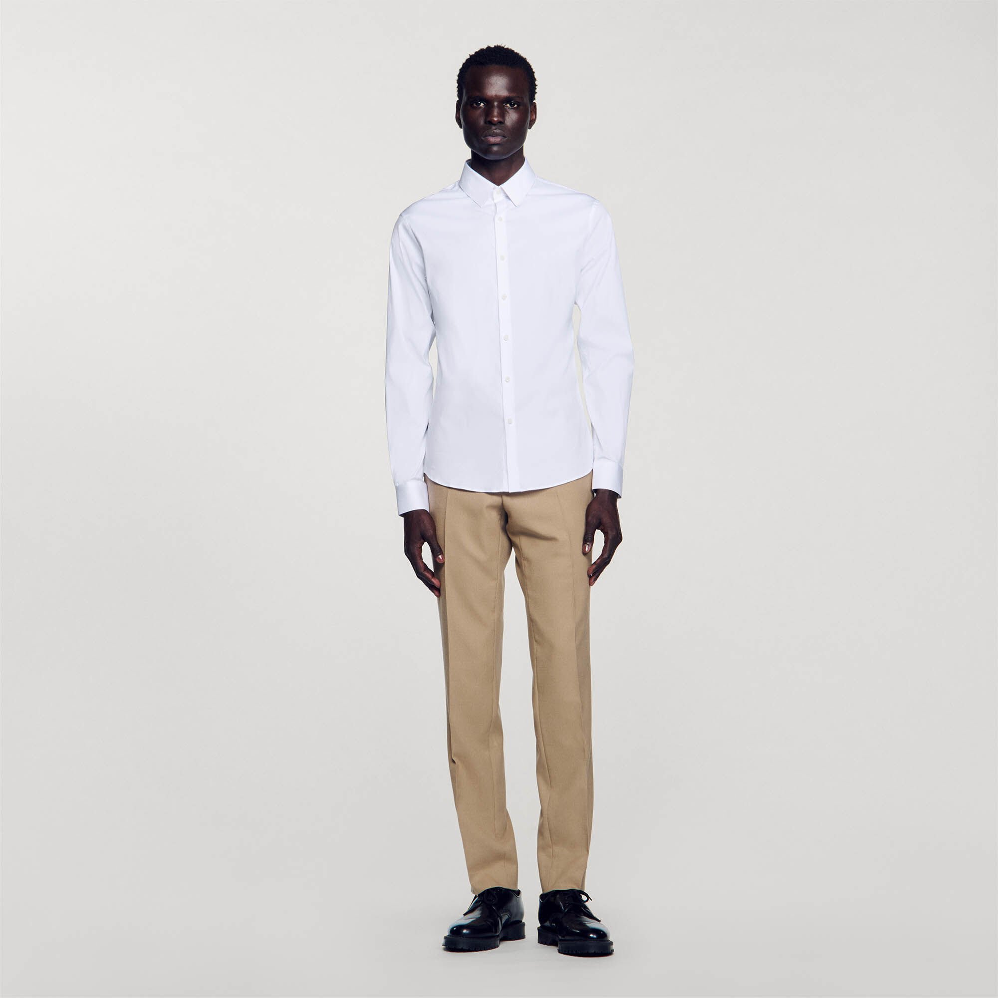 Fitted stretch cotton shirt