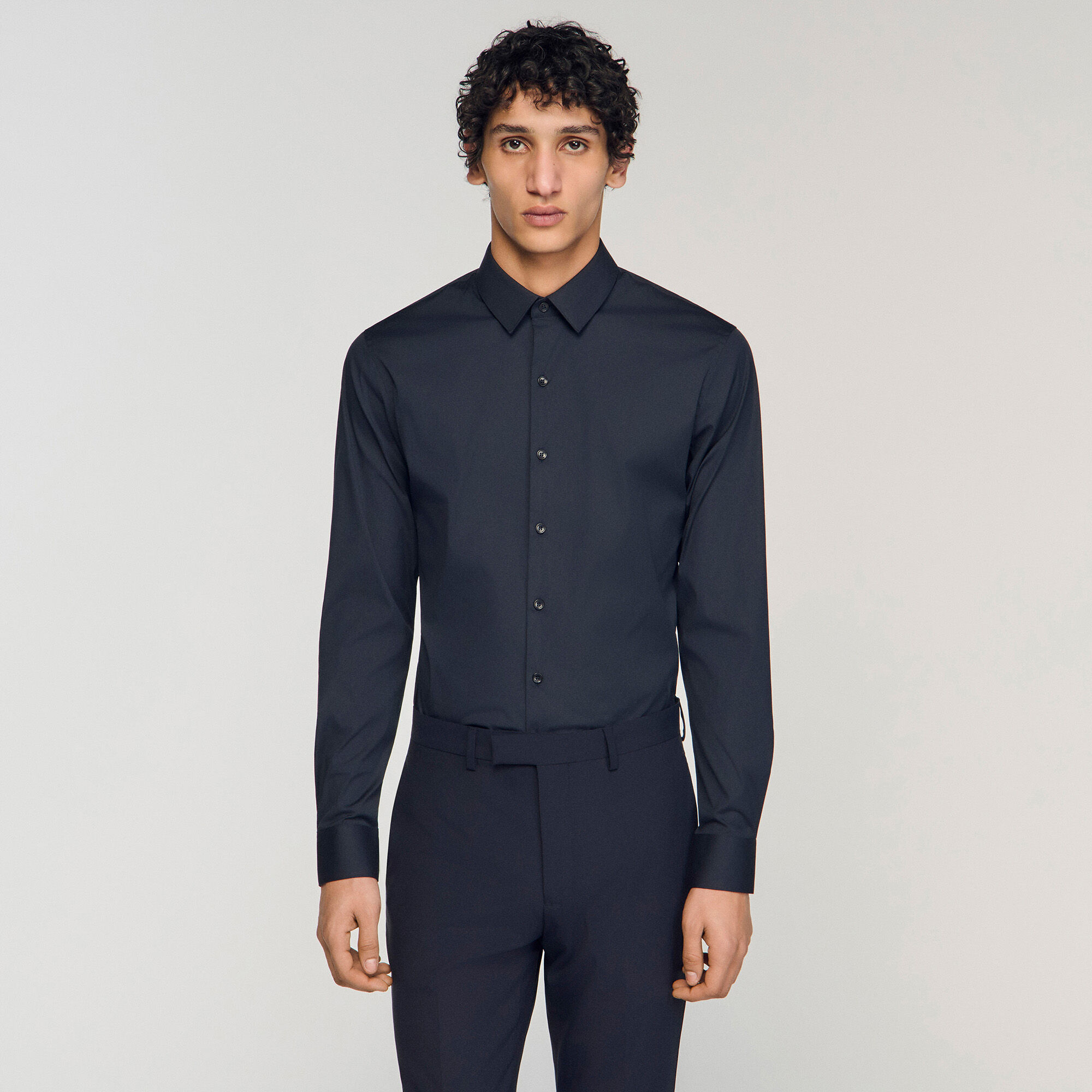 Fitted stretch cotton shirt