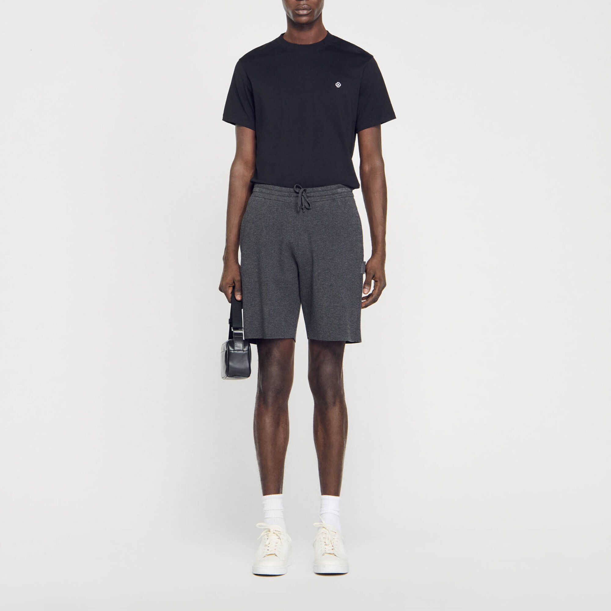 Jersey shorts black gray for Men Sandro Paris