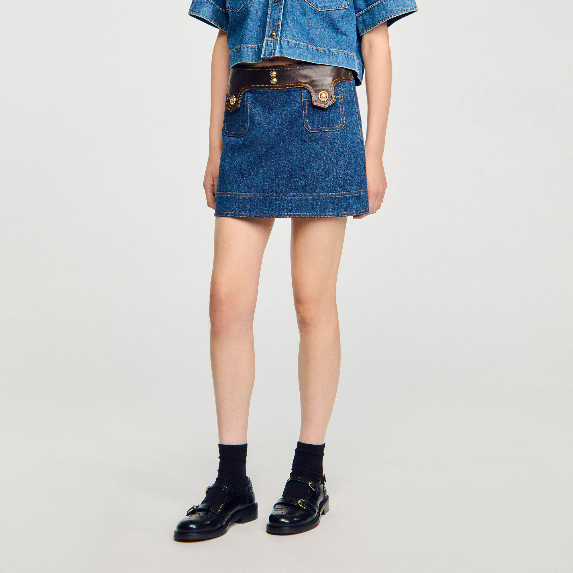 andmary アンドマリー Fur pocket denim skirt bfe1bc3ab62147179224a7217b46e2