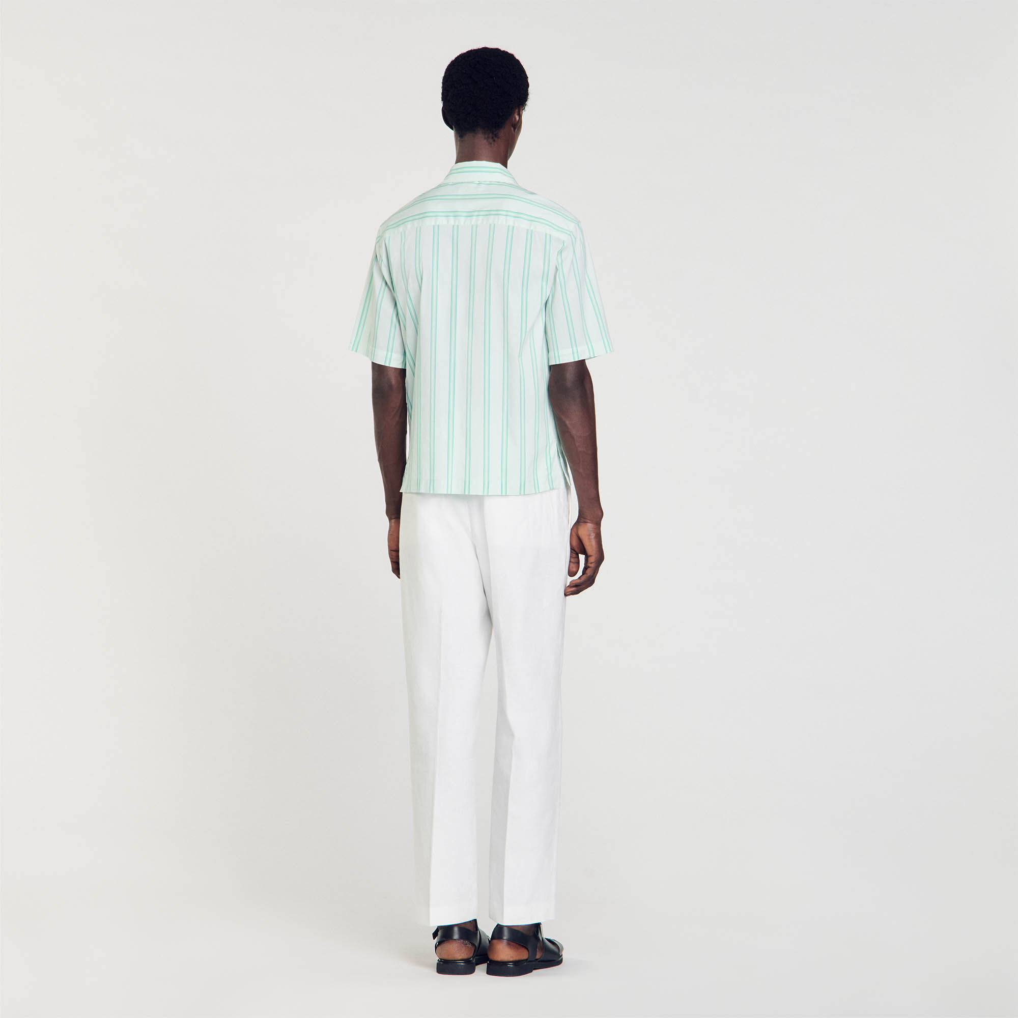 Stripy short-sleeved shirt