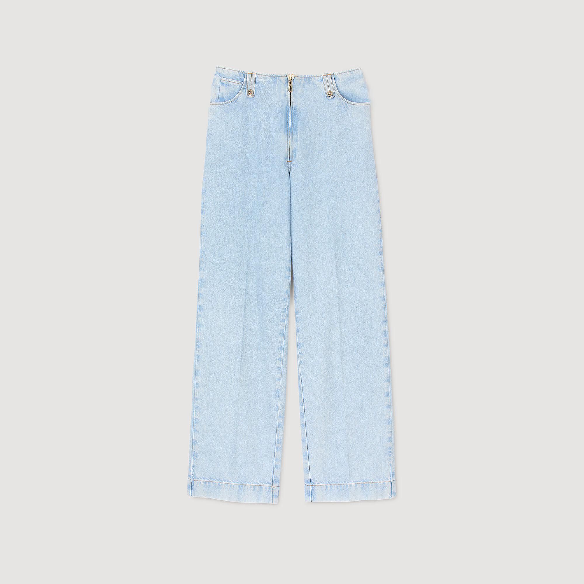 Faded wide-leg jeans
