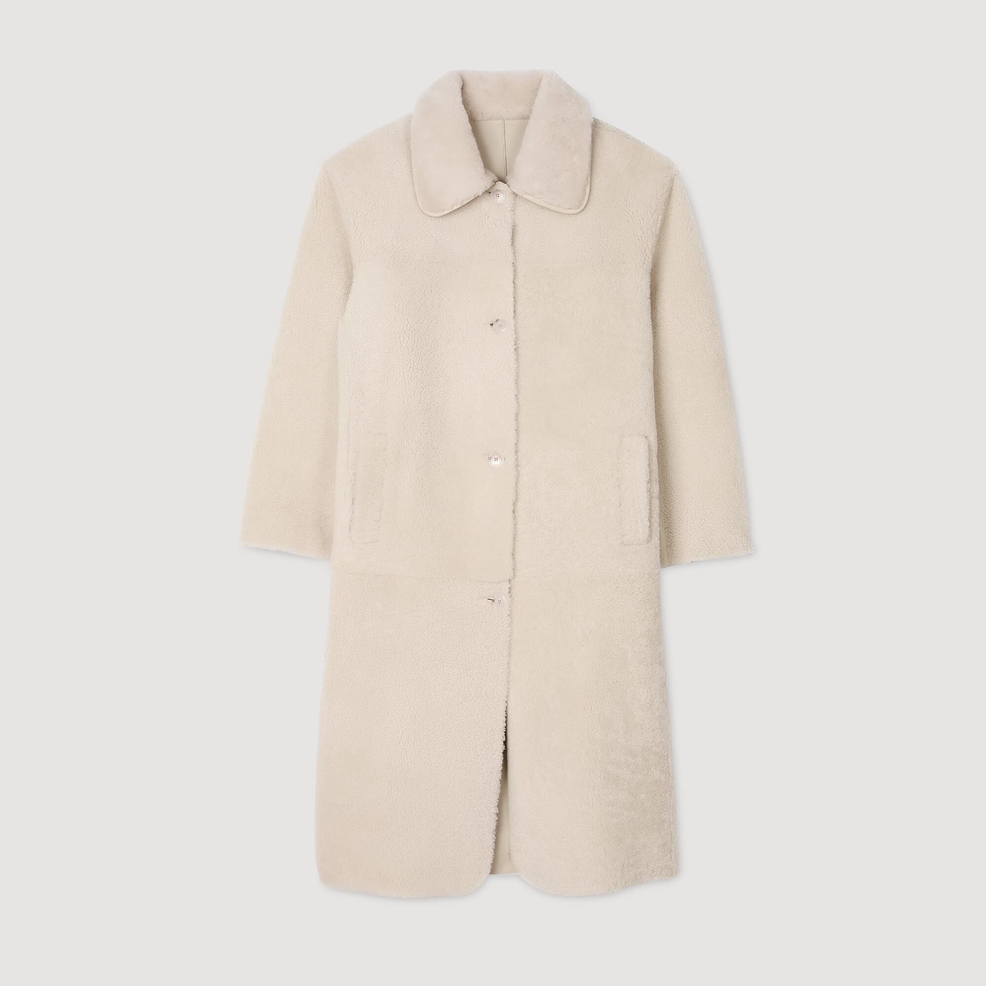 Sandro faux fur oversized coat best sale
