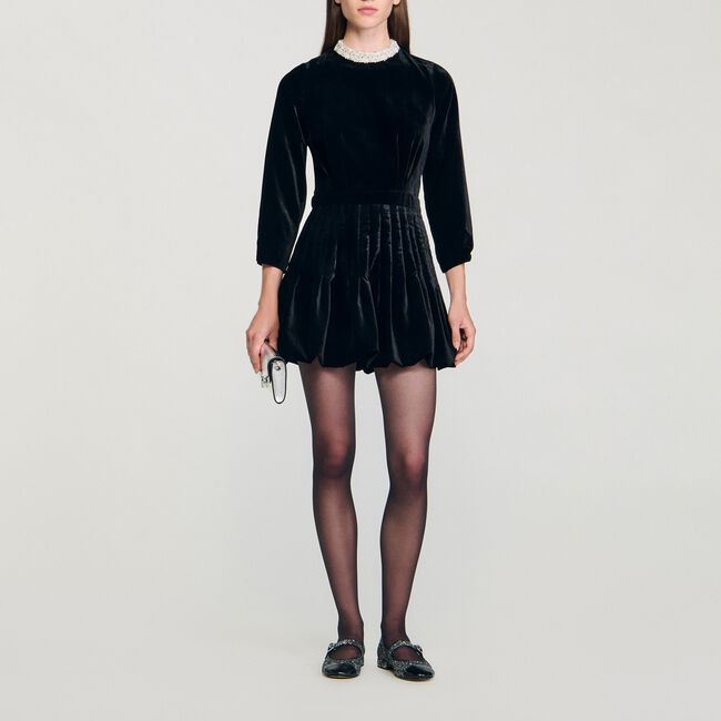 Beaded velvet short dress - Women | Sandro