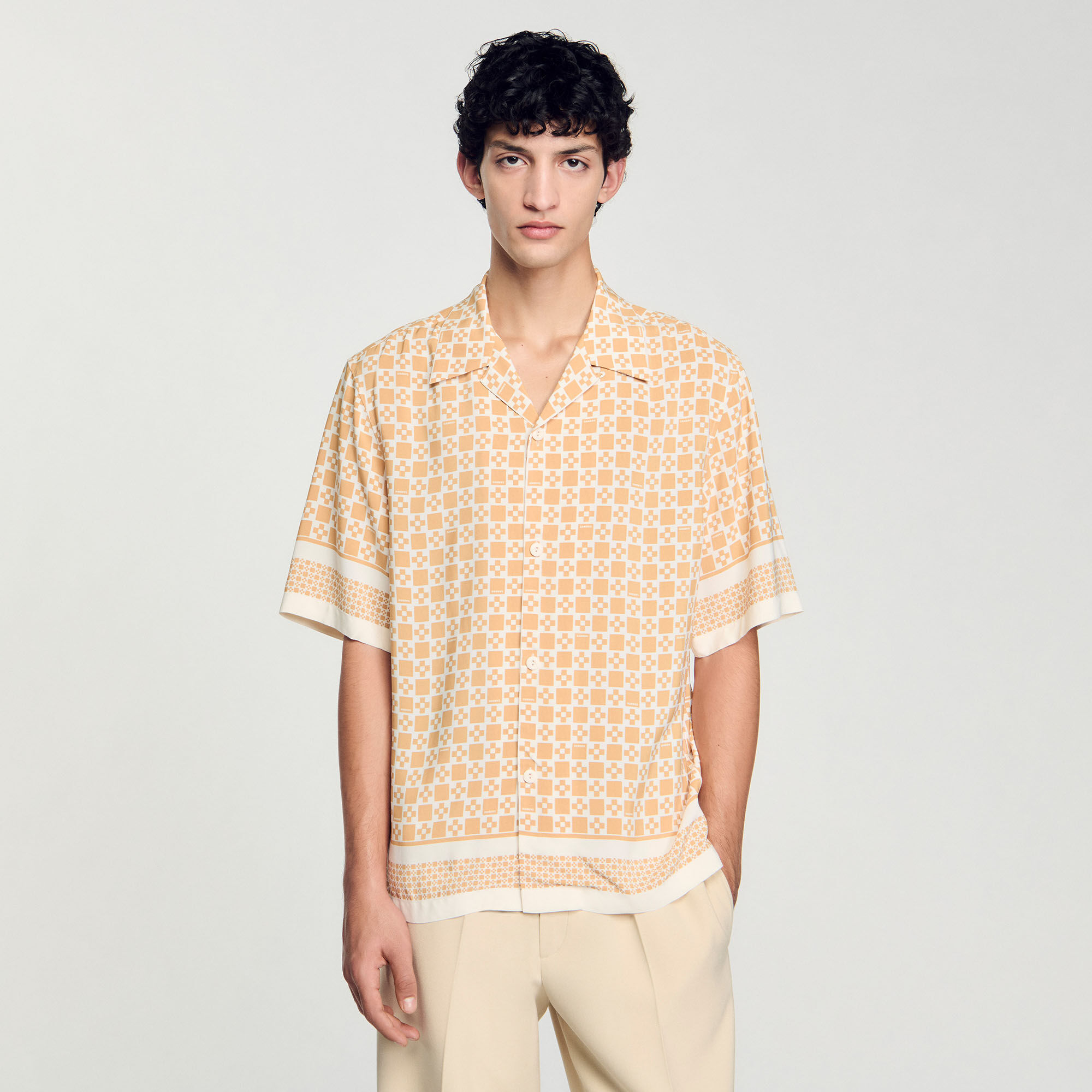 Square Cross motif flowing blouse