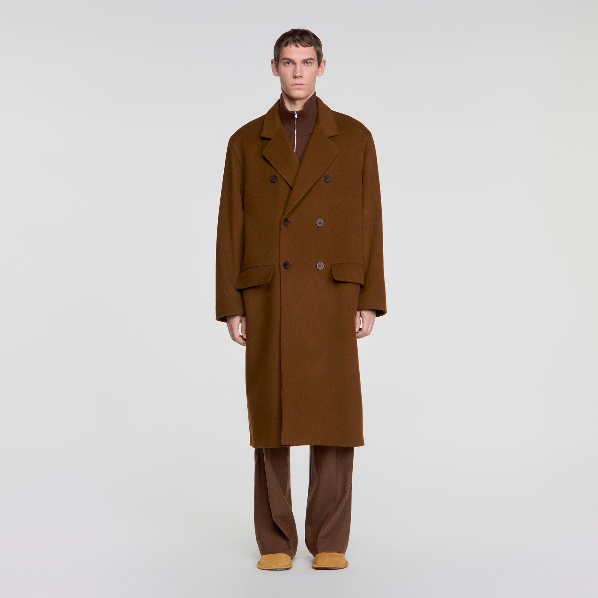 Double-breasted wool-cashmere coat