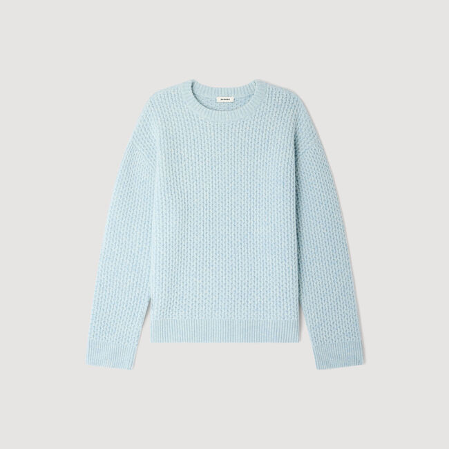 Honeycomb stitch wool jumper