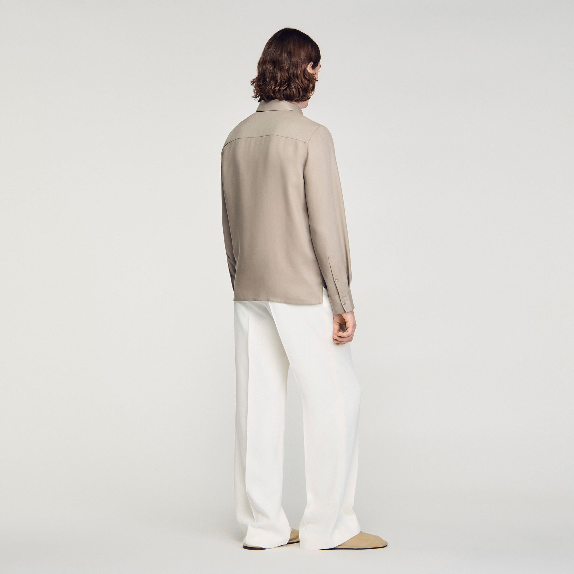 Hooded shirt with regular collar