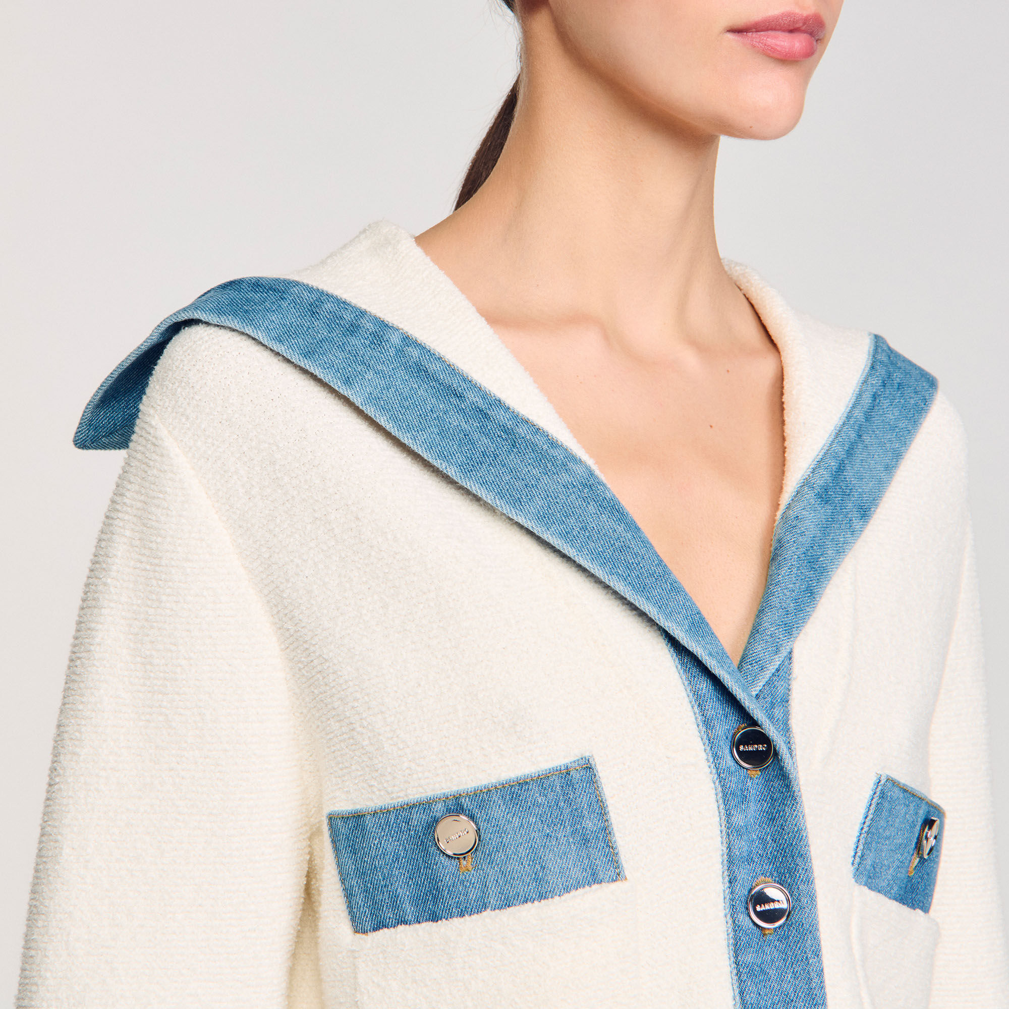 SANDRO 売れ筋商品|||サンドロ カーディガン アウター レディース Cardigans White ホワイト（白）系 M sandro(サンドロ) カーディガン(レディース