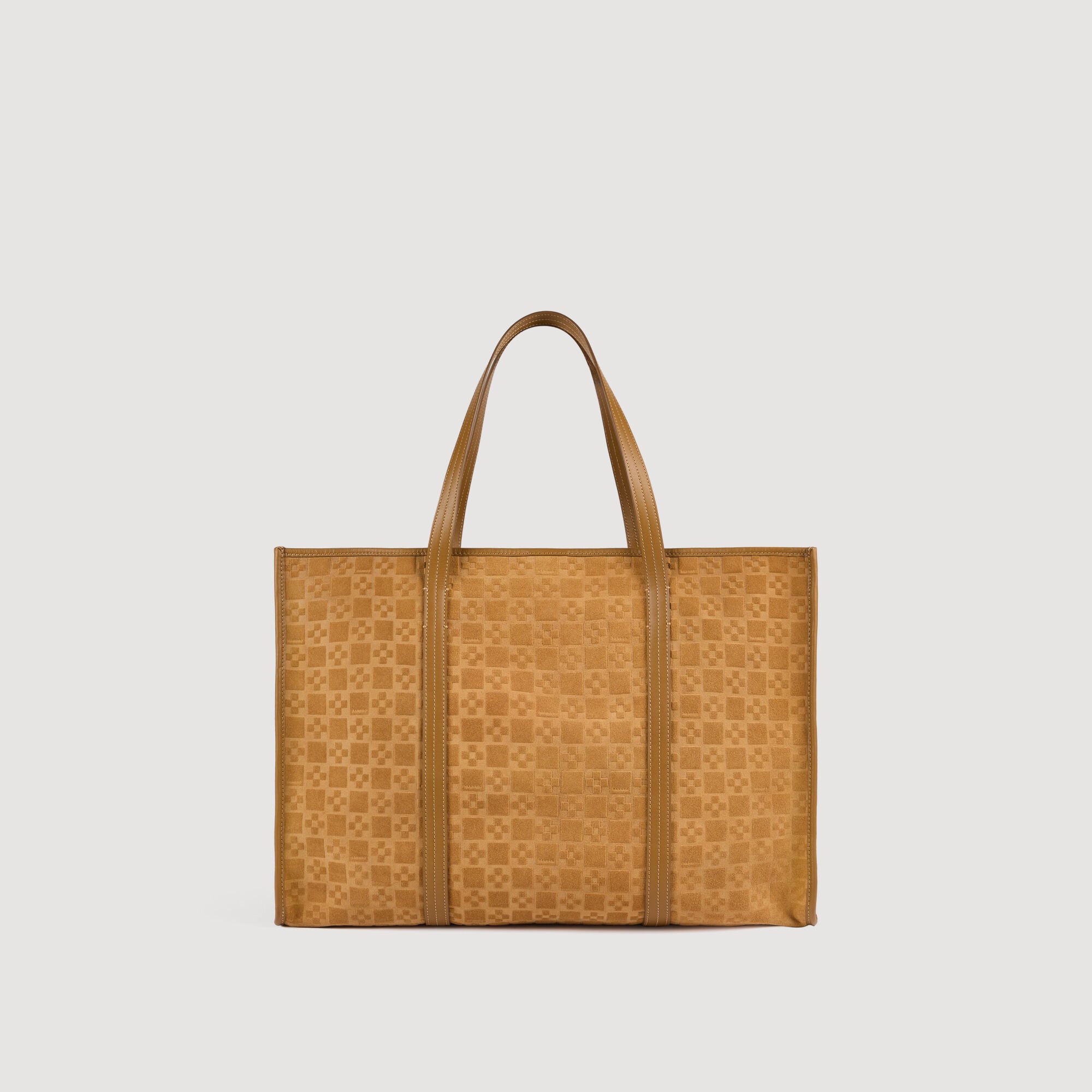 Split leather shopping bag