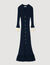 Two-tone knit maxi dress