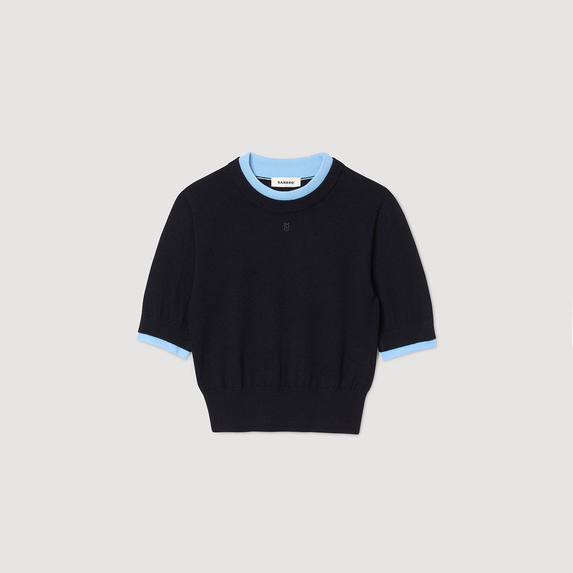 Two-tone cropped jumper
