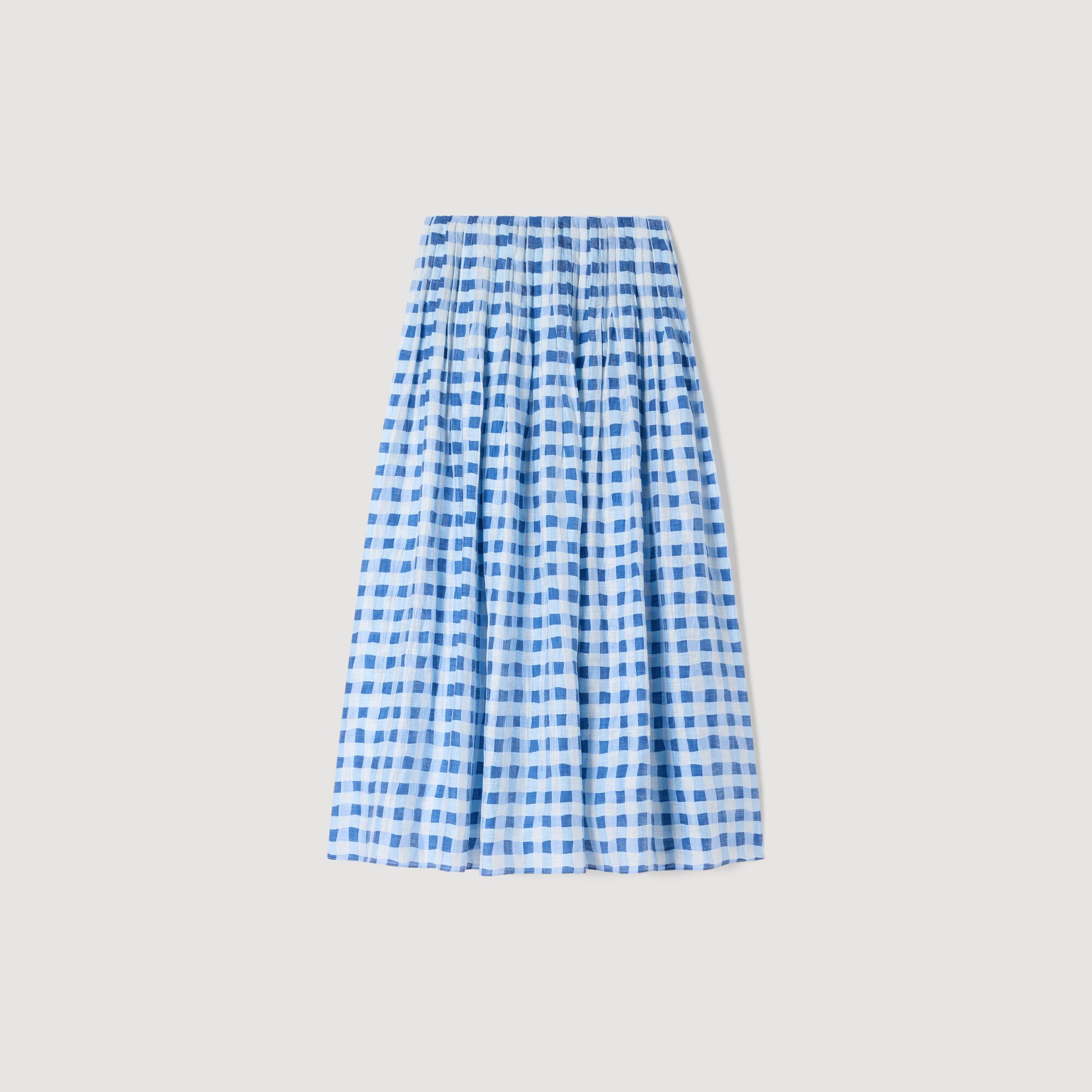 Long gingham linen skirt