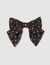 Printed satin bow barrette