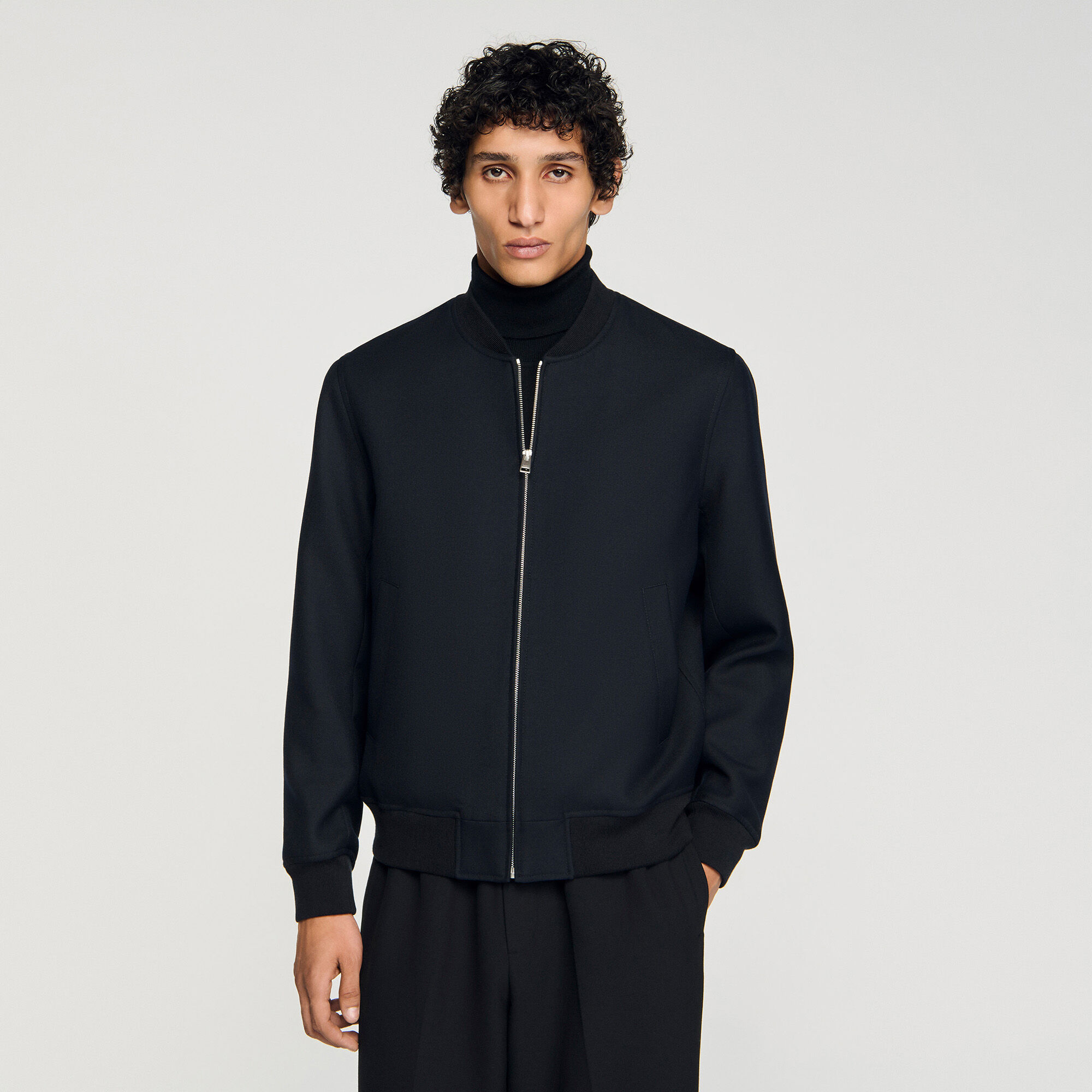 sandro paris homme ジャケット サイズ S Wool suit jacket blue for Men | Sandro Paris