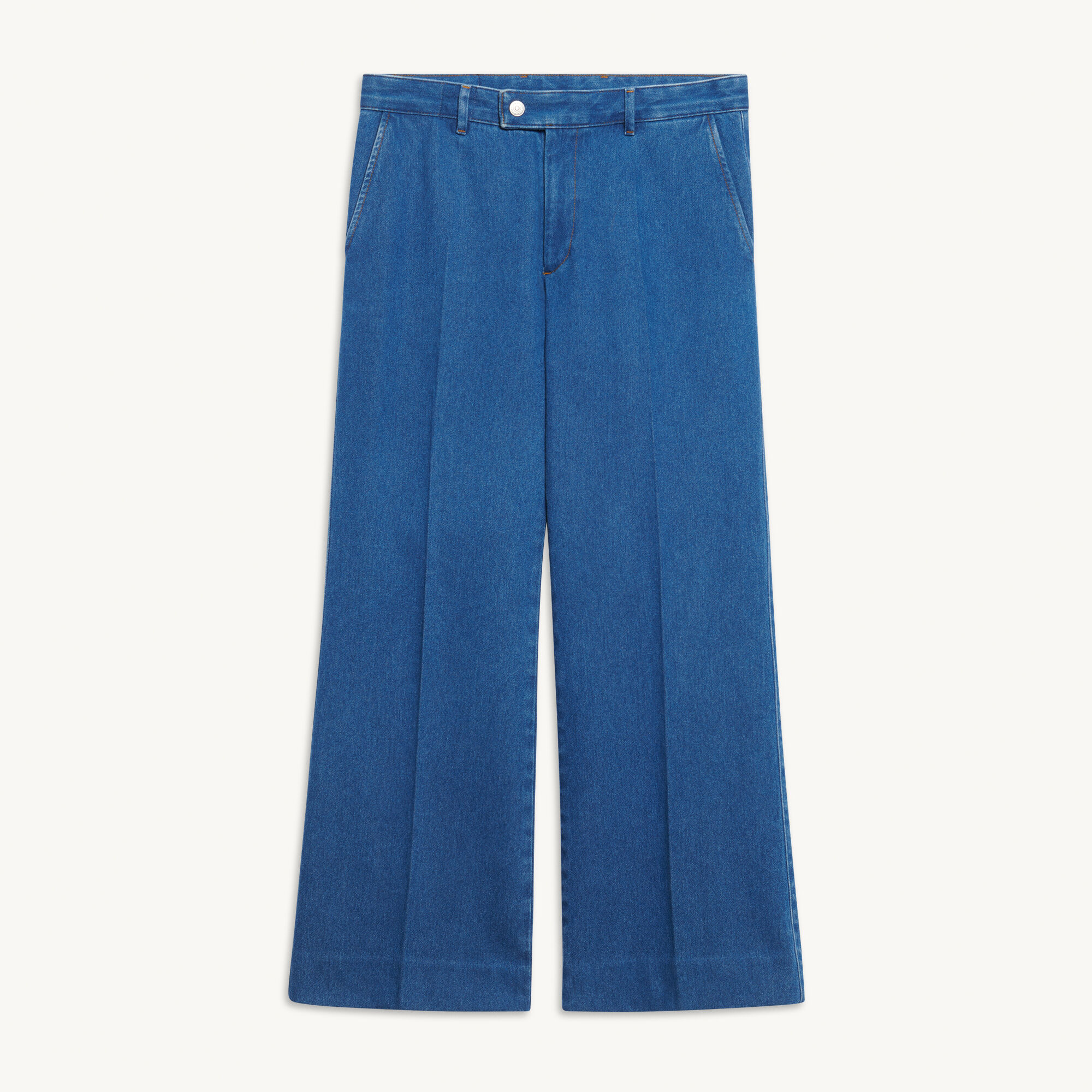 Slightly flared denim trousers