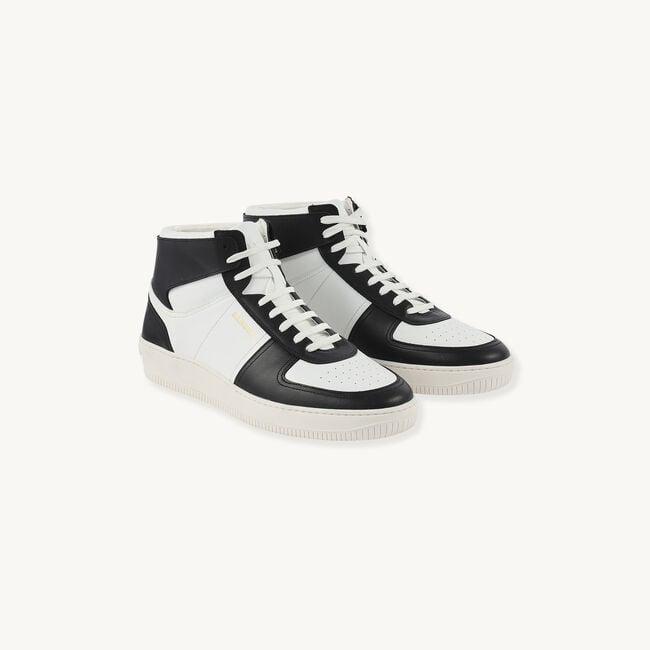 Leather high-top trainers