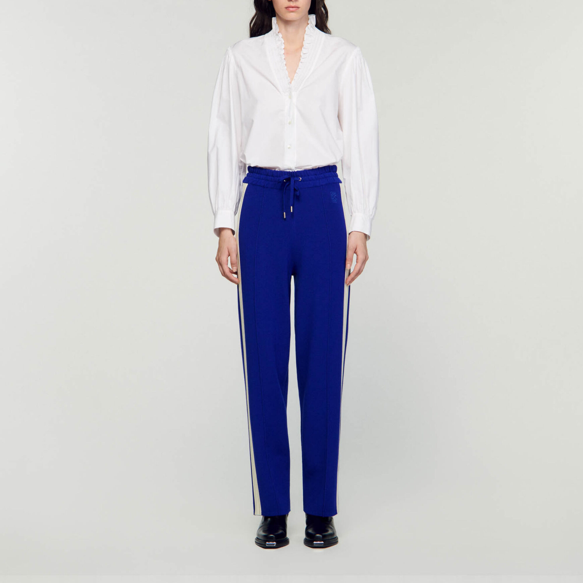 Knit jogging bottoms Blue Women Sandro Paris