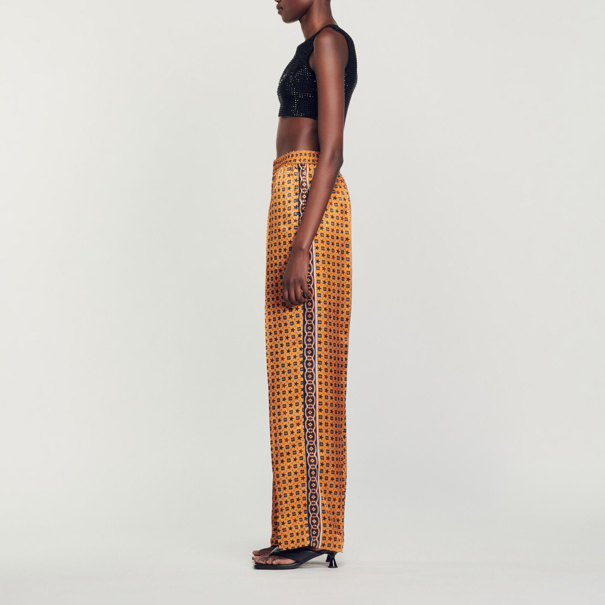 Crop top with rhinestones