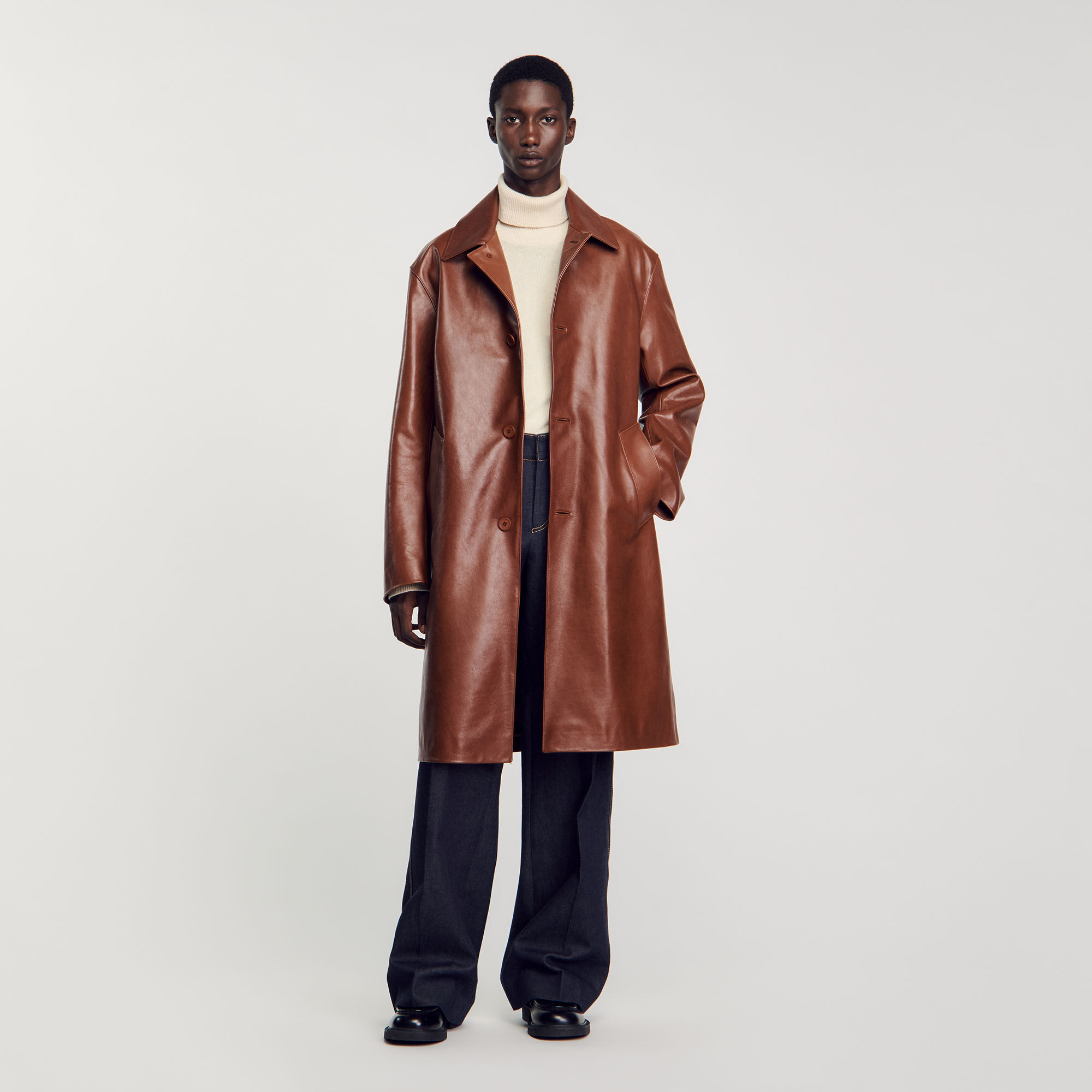 Sandro leather jacket online