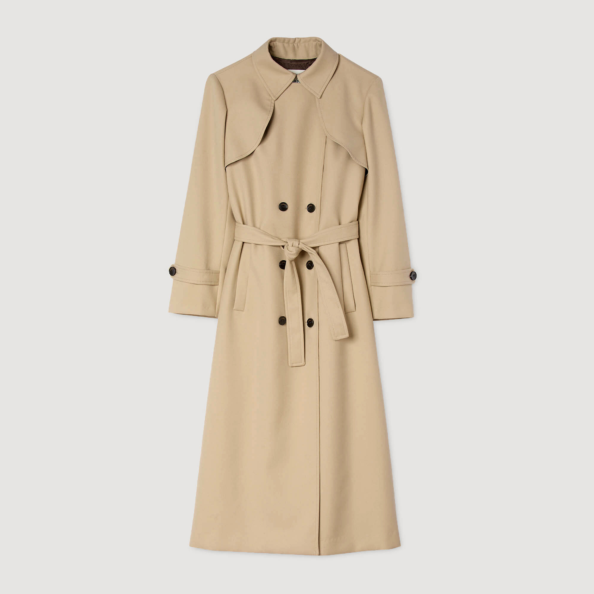 Belted double-breasted trench