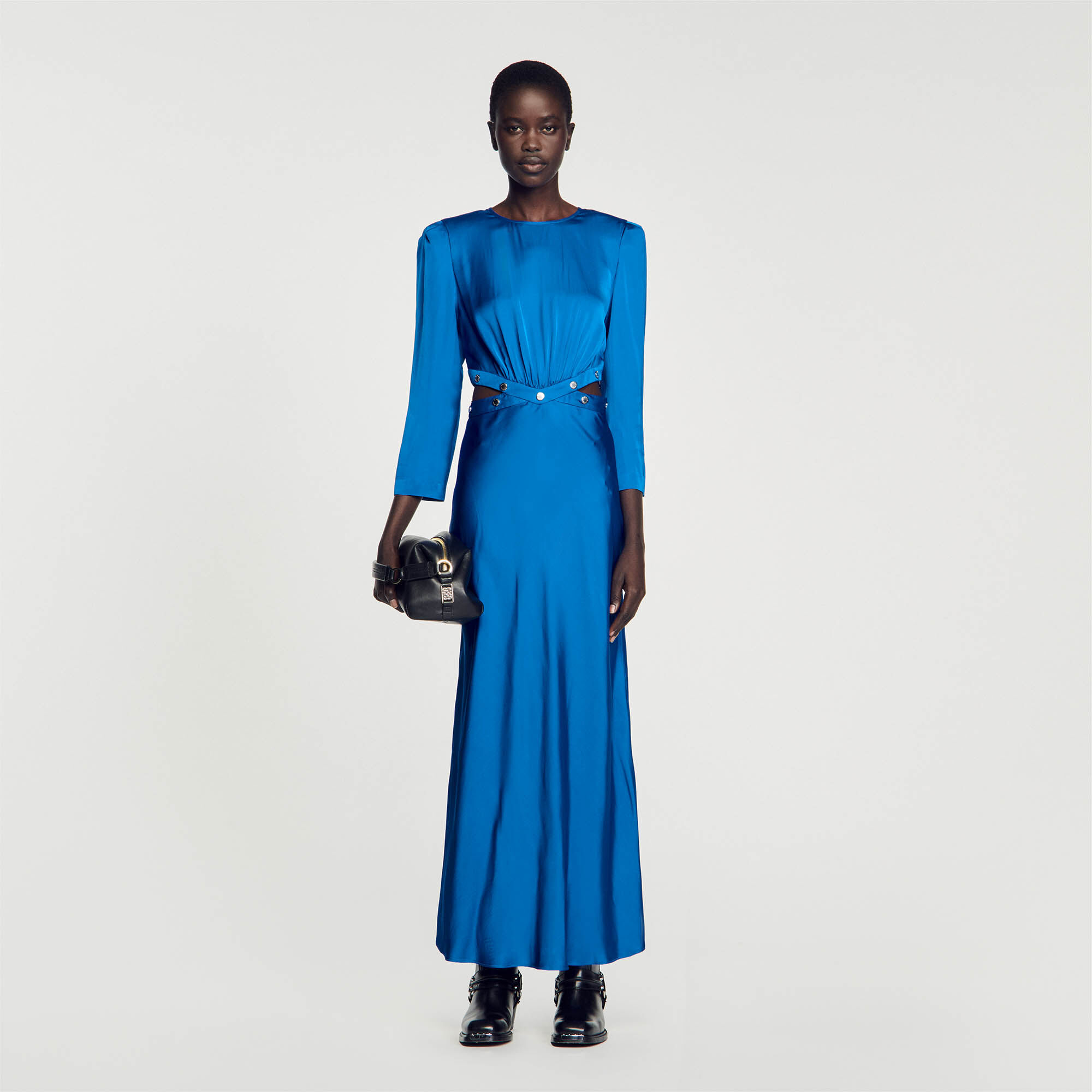Satin finish maxi dress