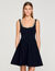 Short dress with rhinestone neck