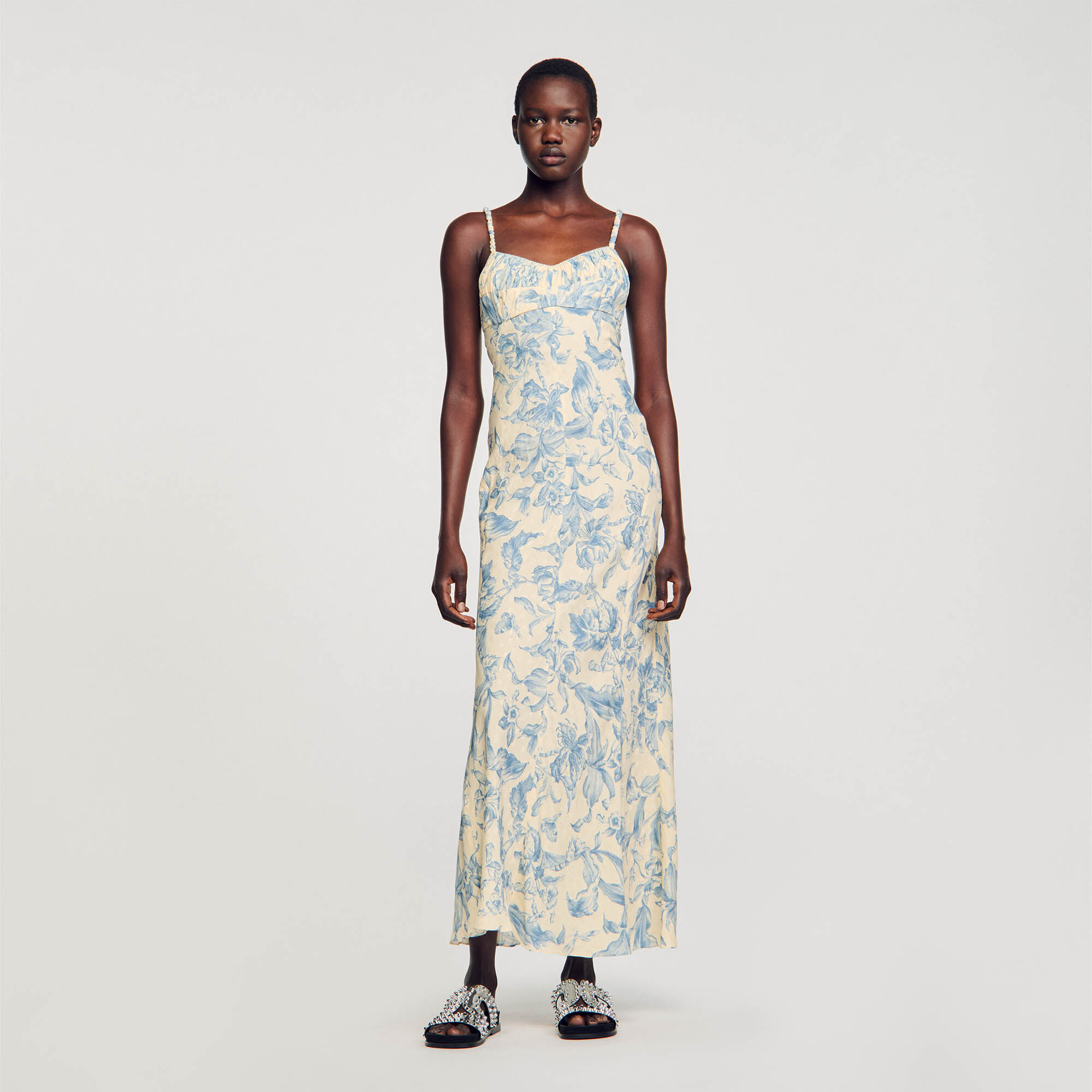 Patterned maxi dress blue For Women Sandro Paris