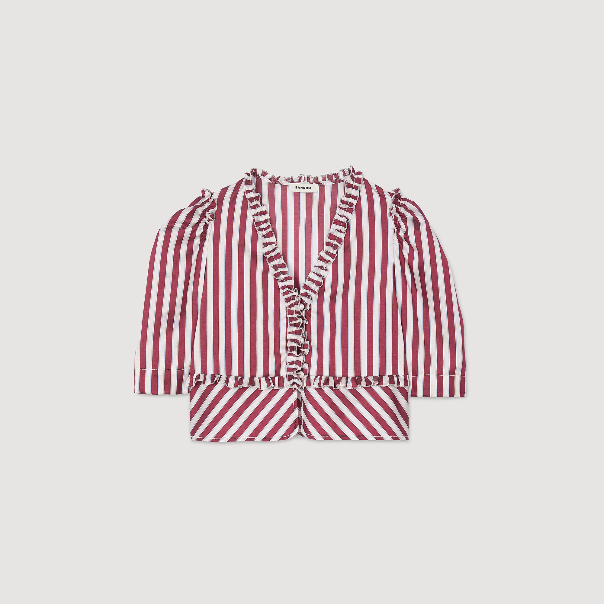 Ruffled striped shirt