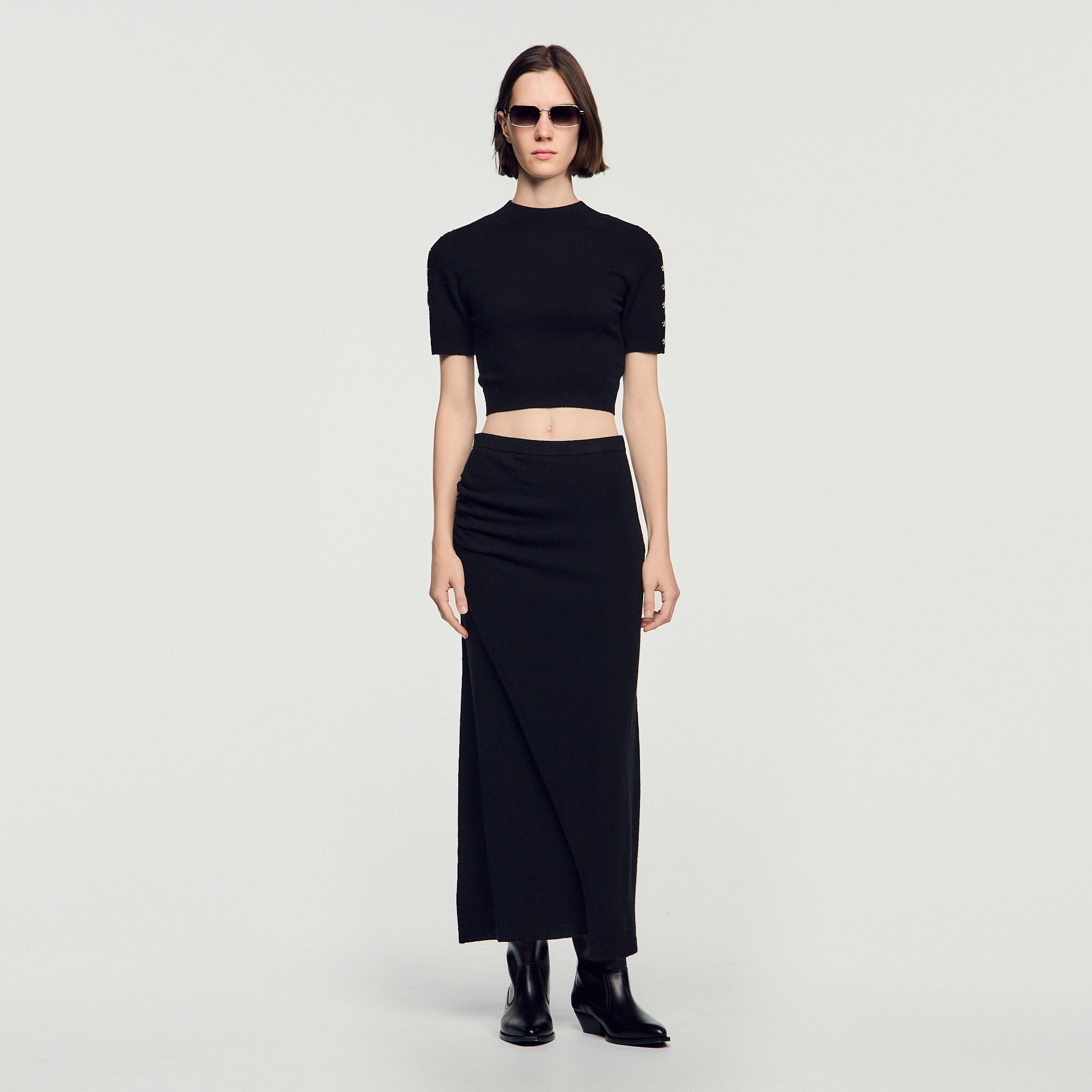 Cropped wool and cashmere jumper - Women | Sandro