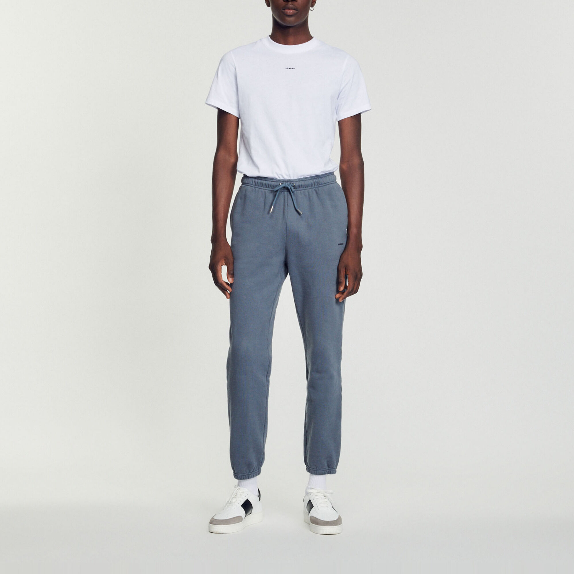 Embroidered fleece jogging bottoms