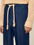 Wide-leg chambray trousers