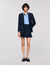 Short striped pleated skirt
