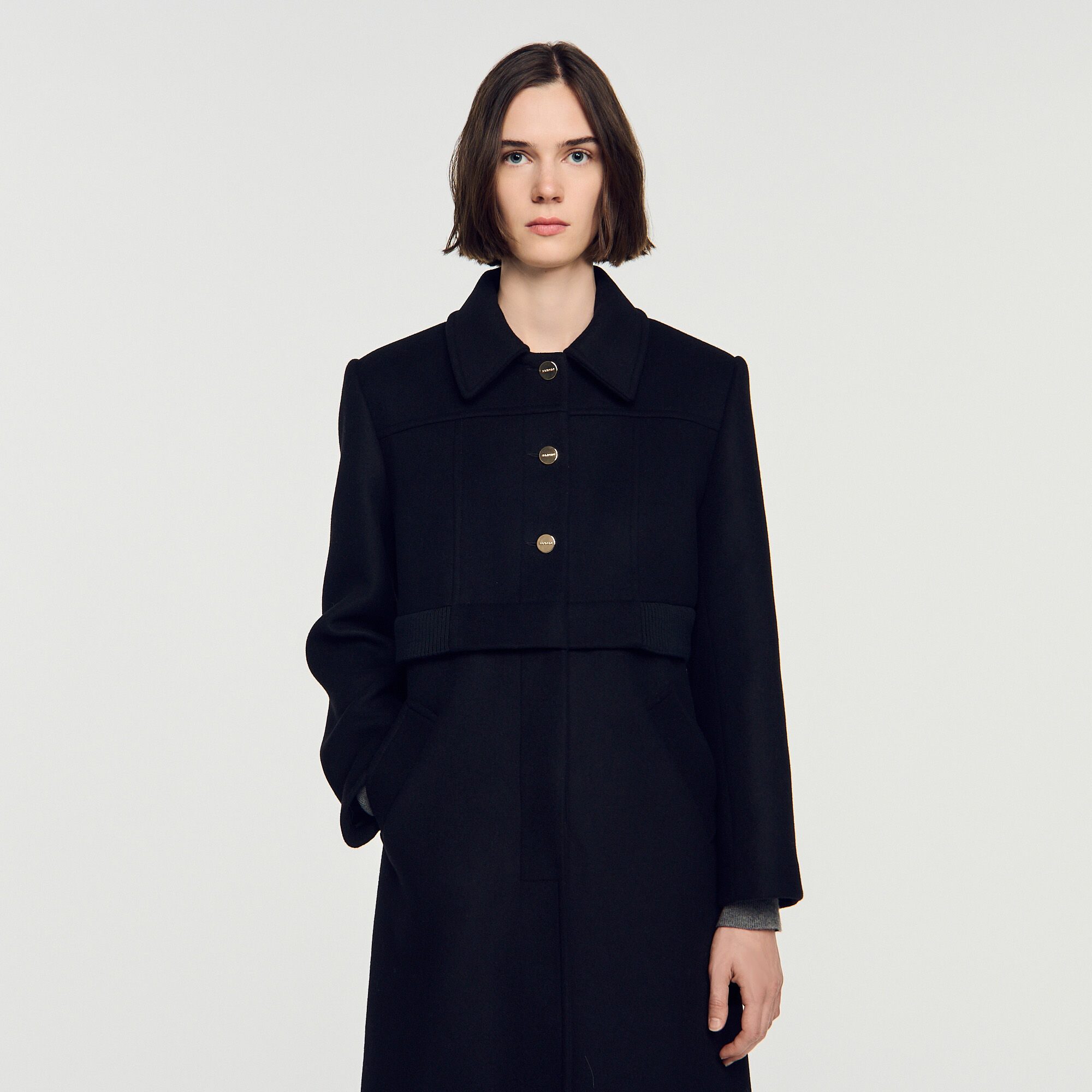 2-in-1 effect wool coat - Women | Sandro
