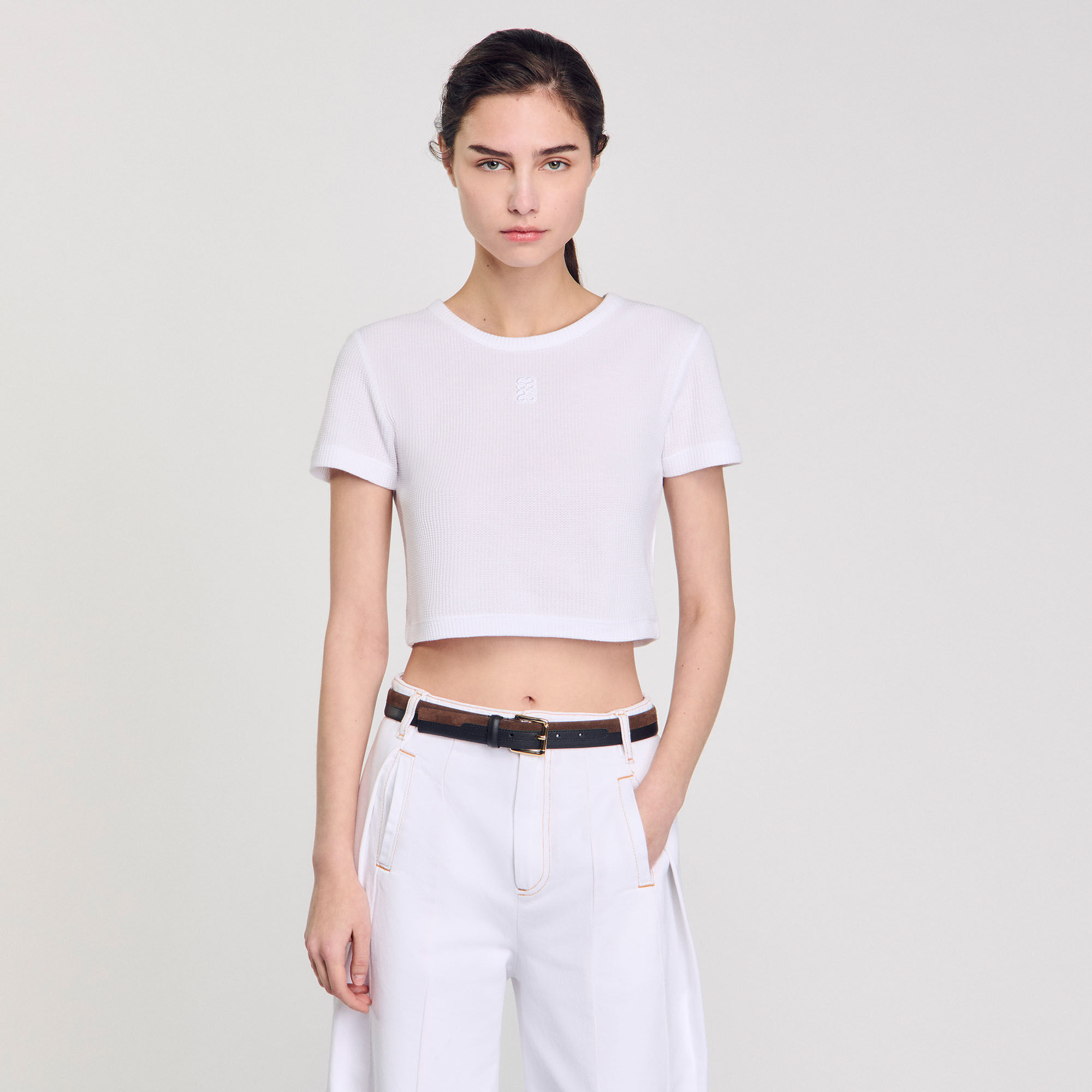 SANDRO 売れ筋商品|||サンドロ Tシャツ トップス レディース T-shirts White 25837721_57690108_600.jpg