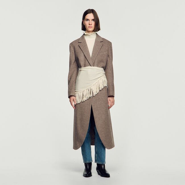 Long double-faced wool coat - Women | Sandro