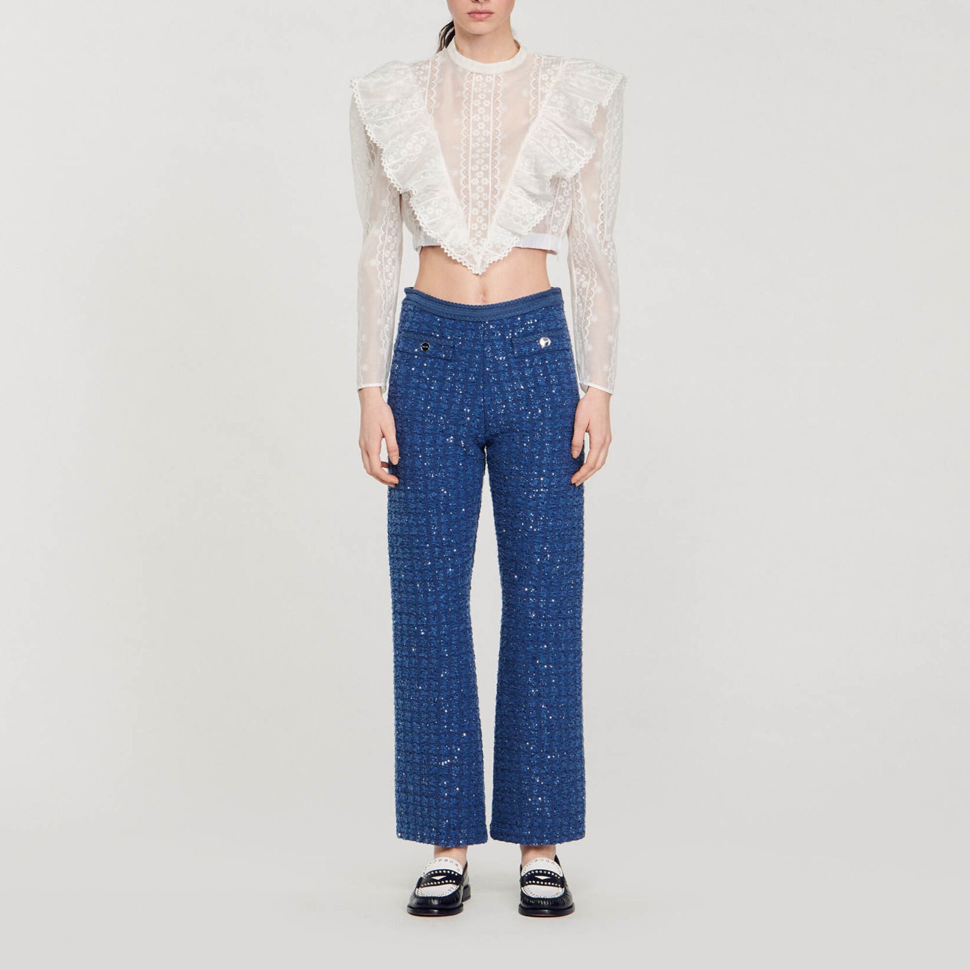 Decorative knit trousers