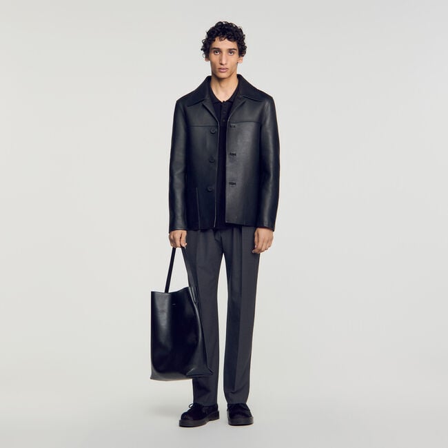 Straight lambskin jacket