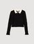 Smocked top with contrasting neck
