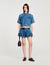 Ruffled denim shorts