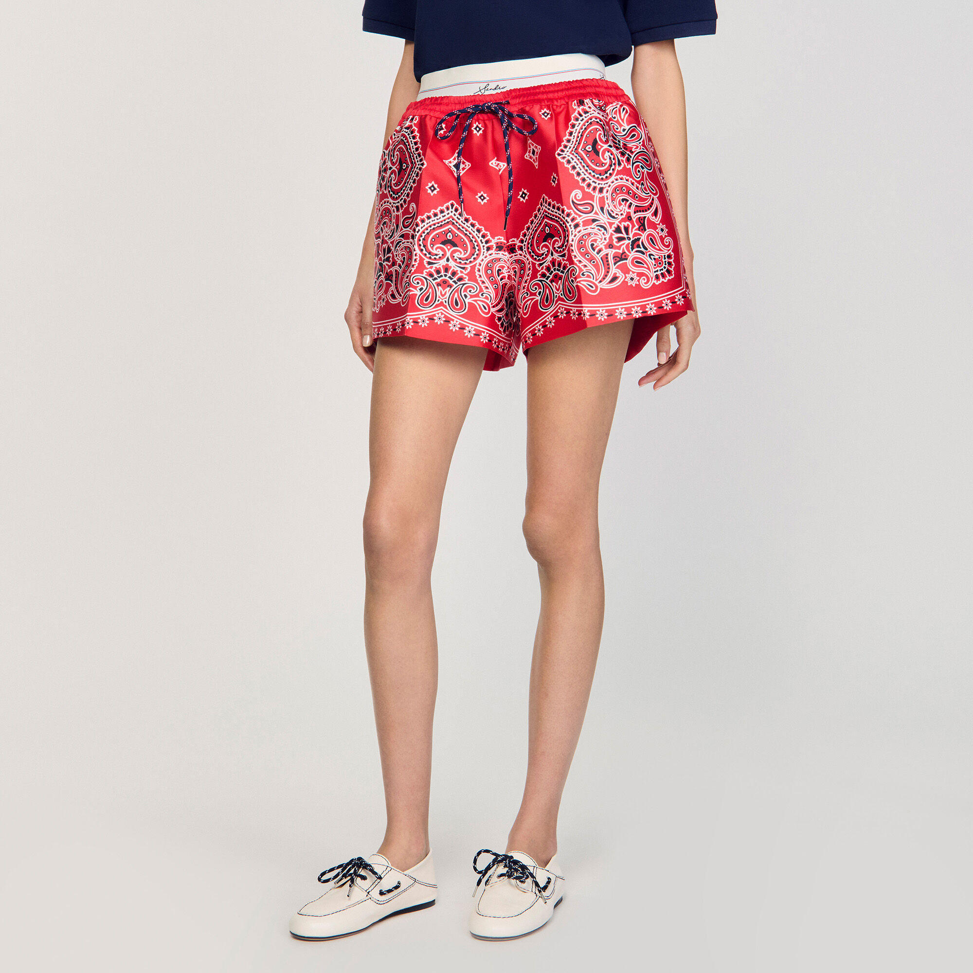 Bandana print shorts red For Women | Sandro Paris