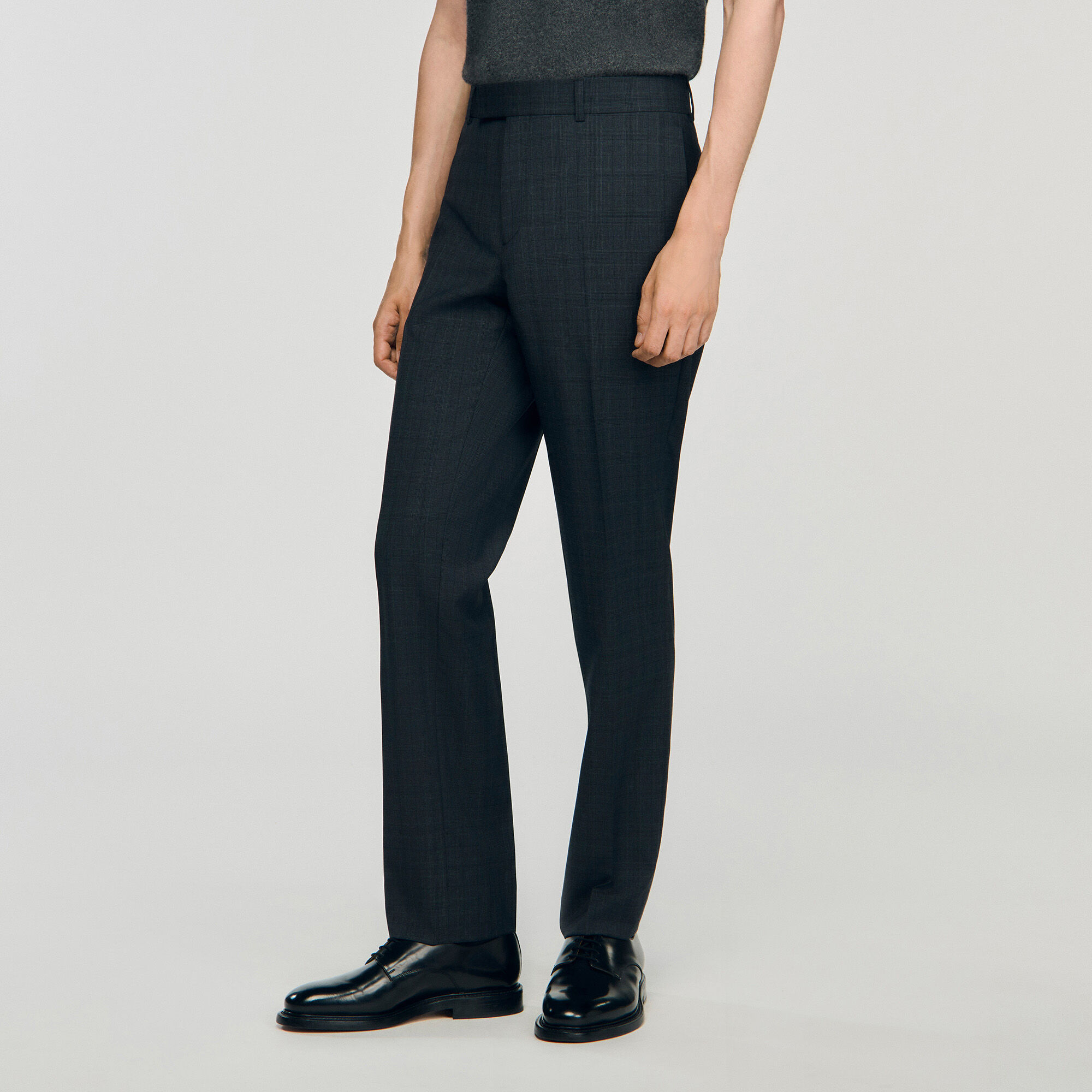Checked wool trousers
