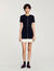 Short knit dress with ruffle