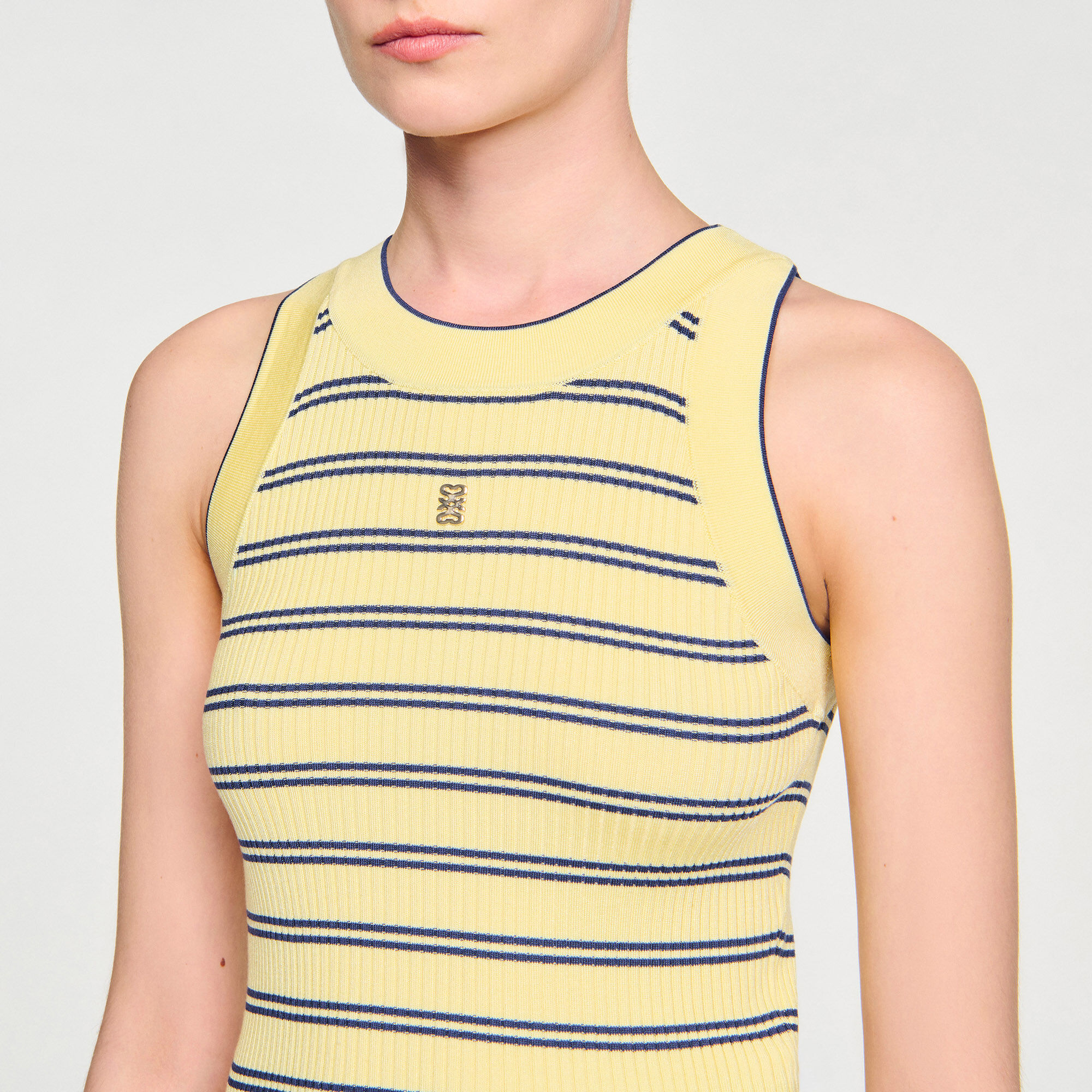 Striped knit vest top
