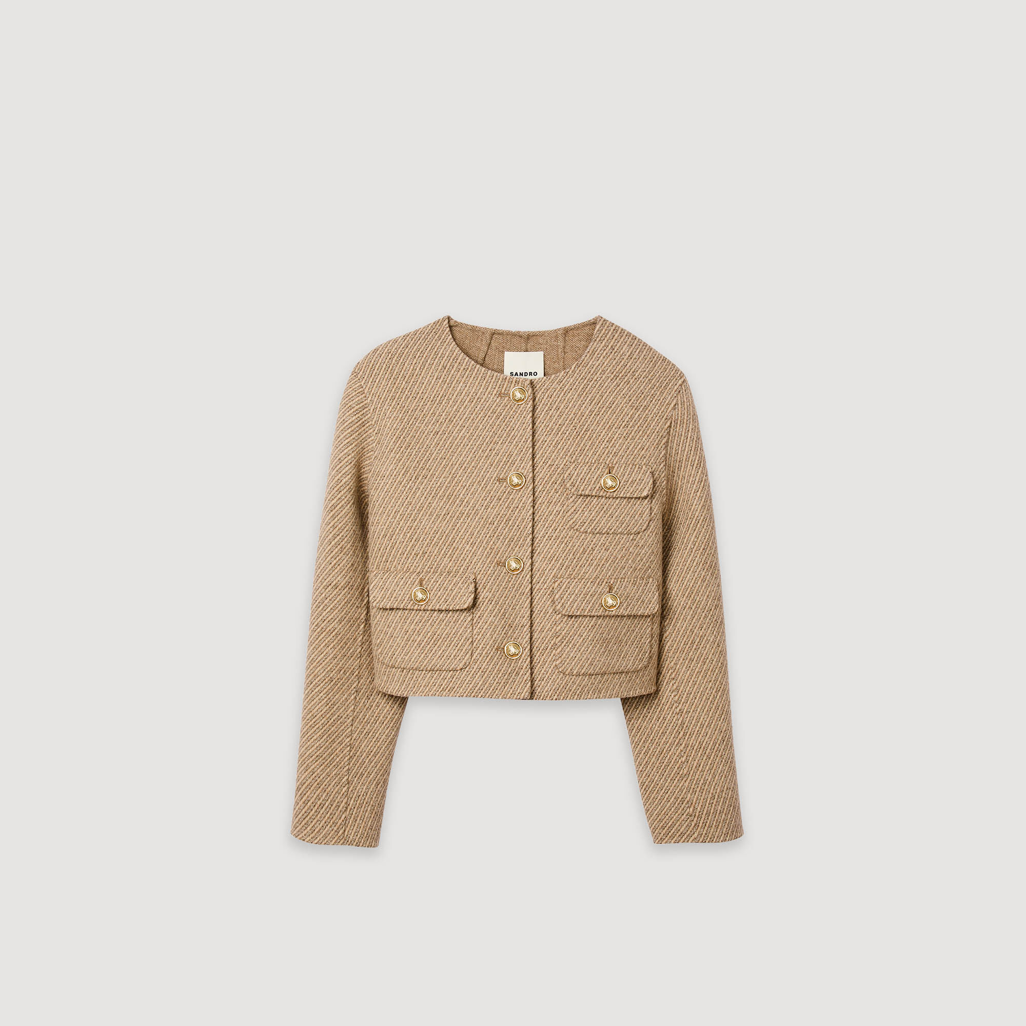 ジャケット・アウター SANDRO Tweed Jacket Tweed jacket for women | Sandro Paris