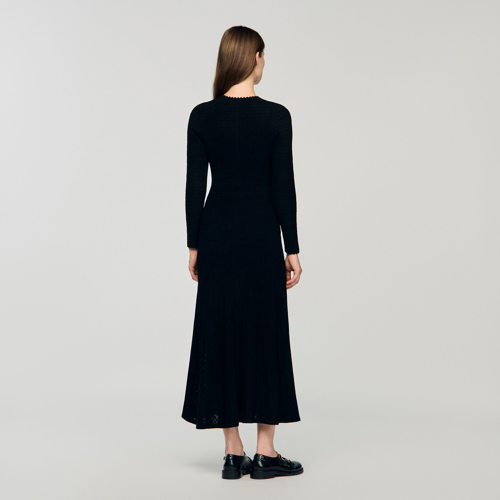 Textured knit maxi dress