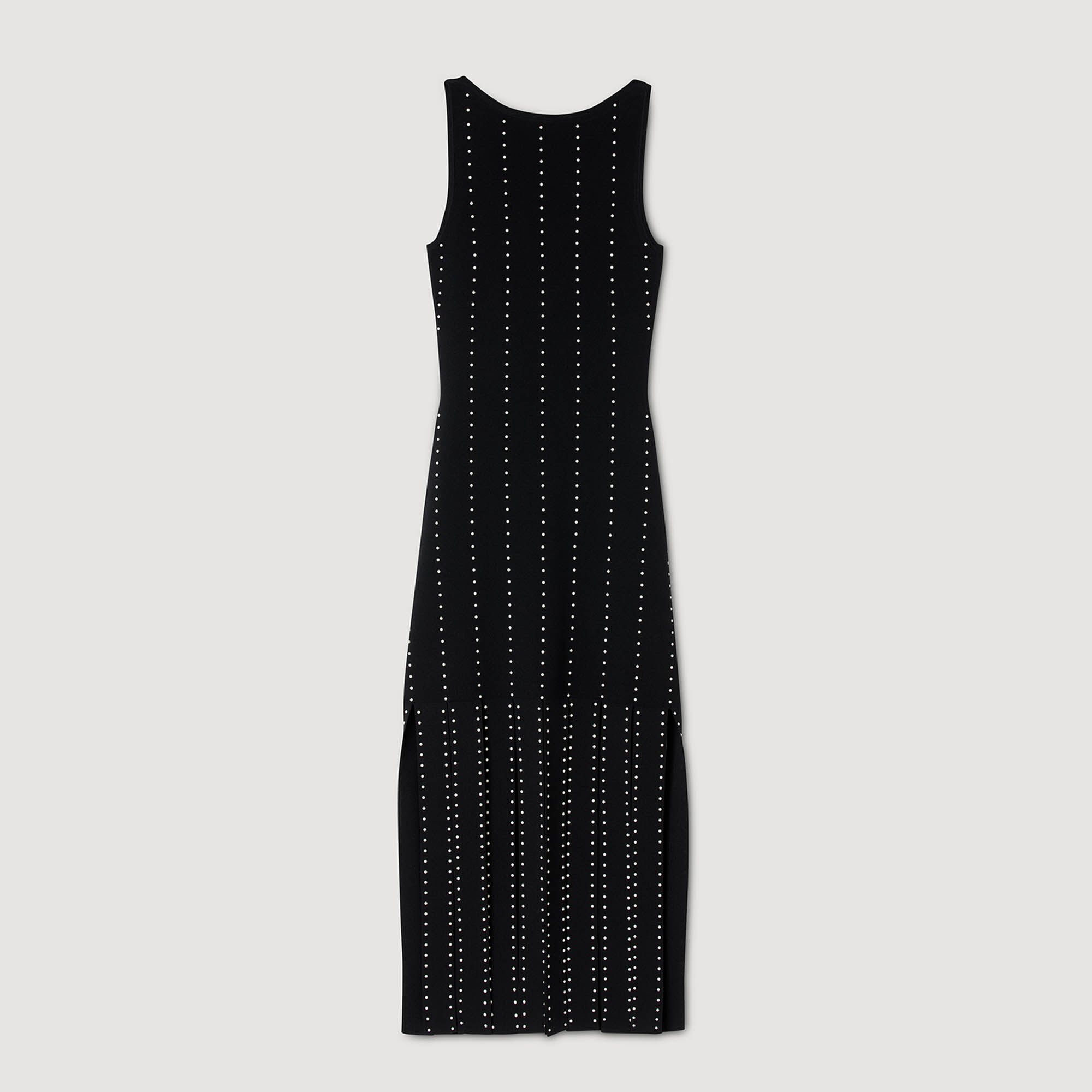 Fringed knit maxi dress