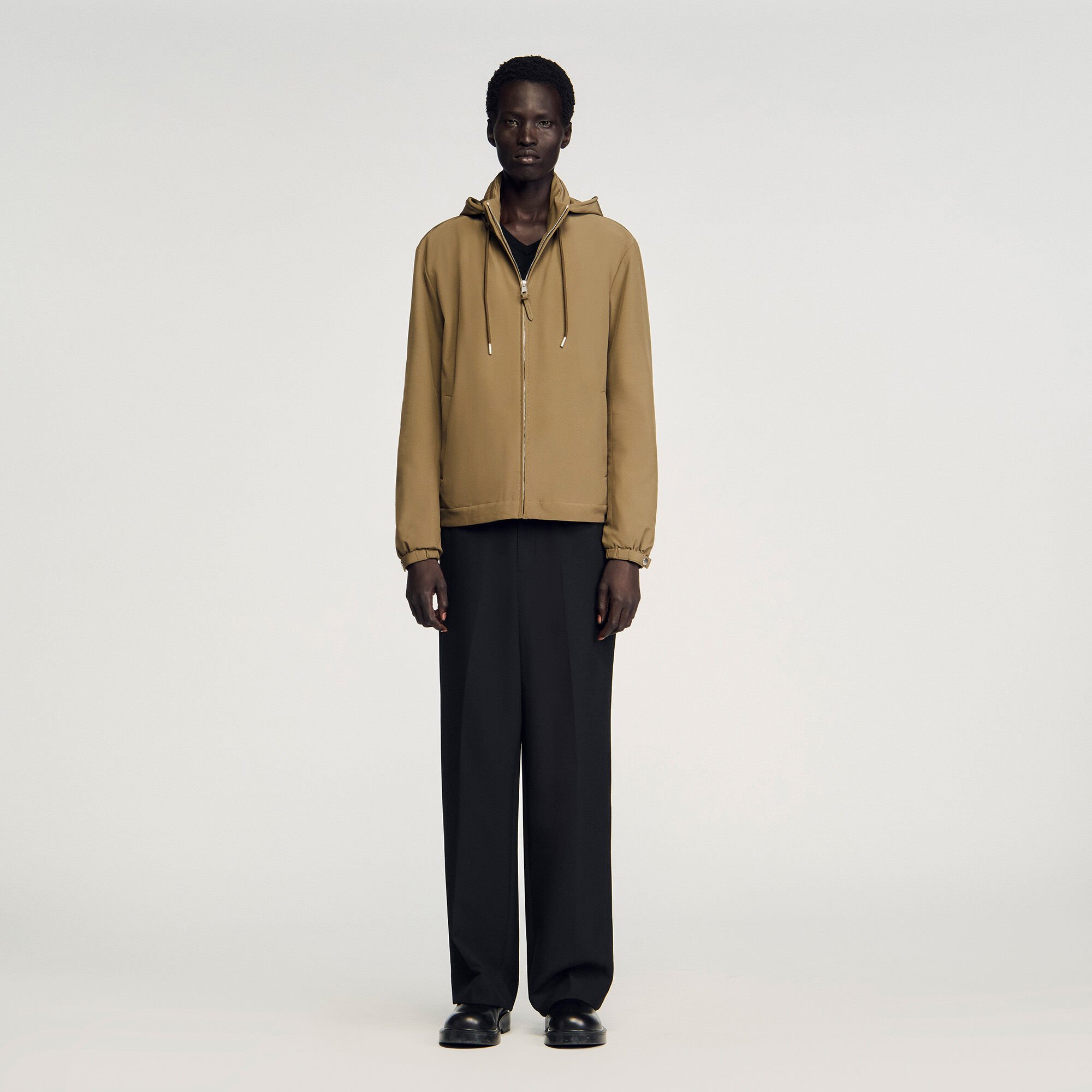 Zip-up hooded jacket