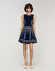 Scarf-print knit short dress