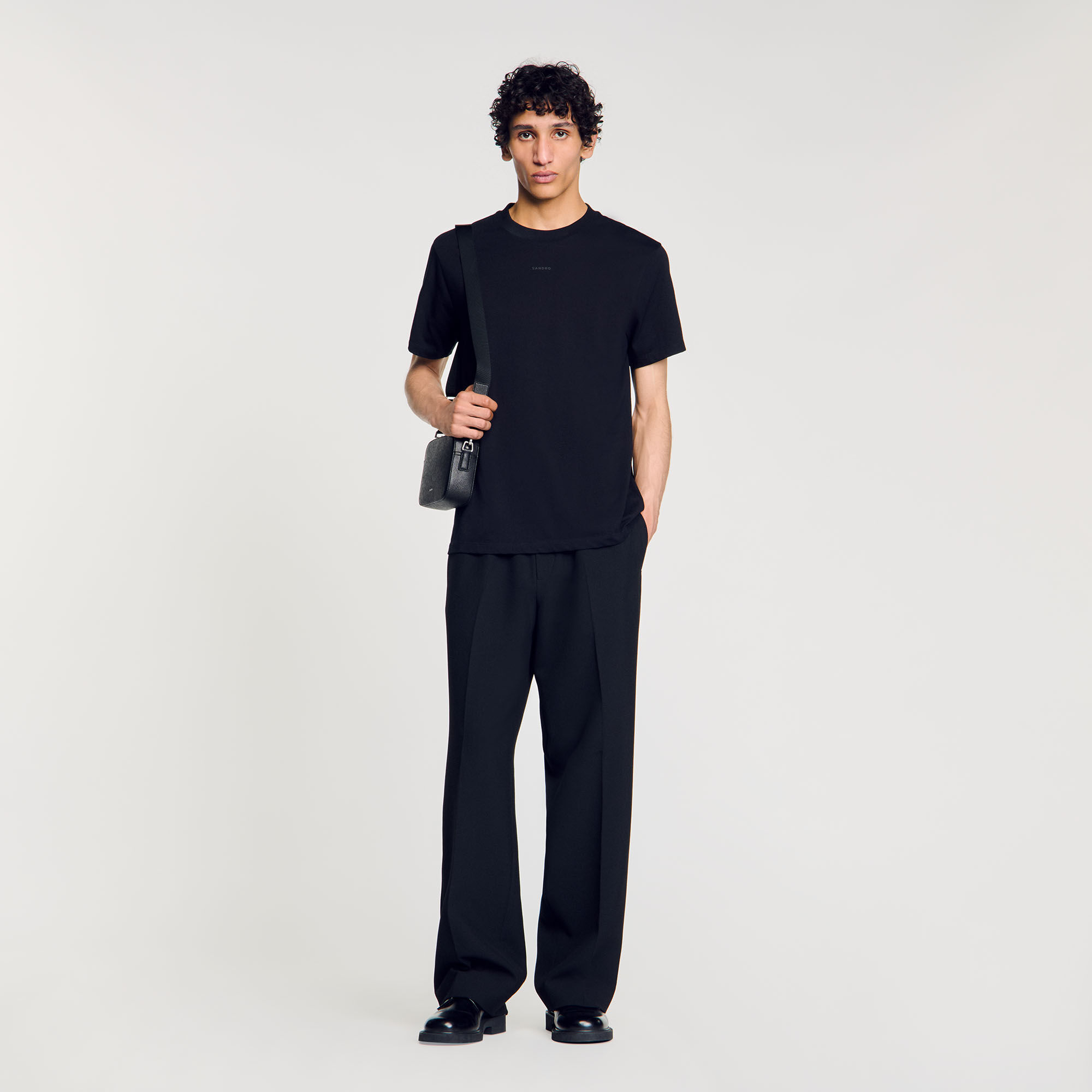 Nylon windbreaker black / gray for Men | Sandro Paris